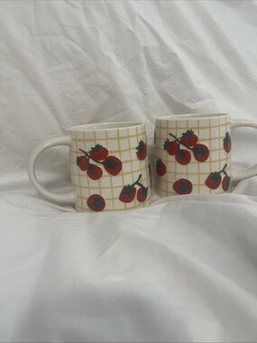 Target Ceramic Tomato Grid Mug Set - Red, Green, Yellow, White